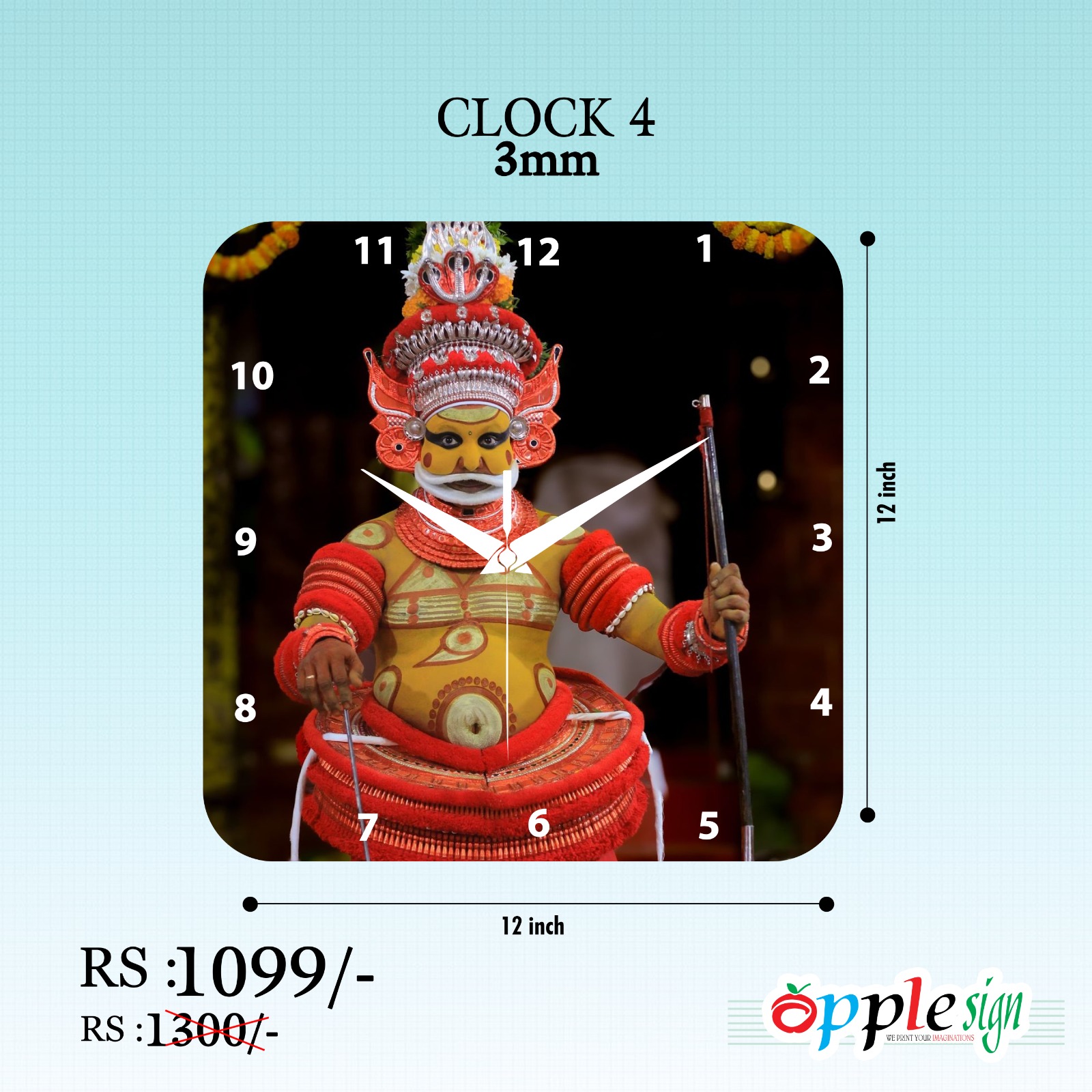 Theyyam Art Custom Clock